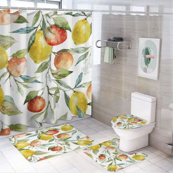 Orange Clementine Tree on a shower curtain