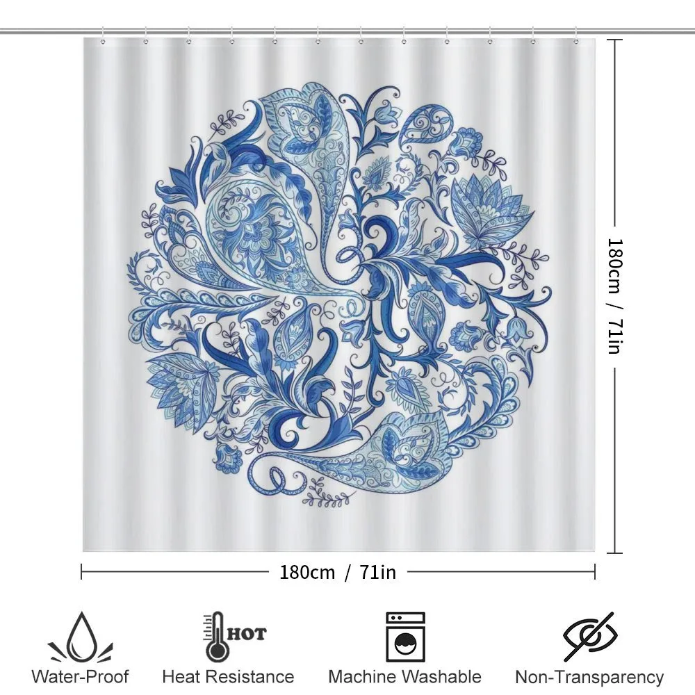 Paisley Circle in Blue — Detail 2