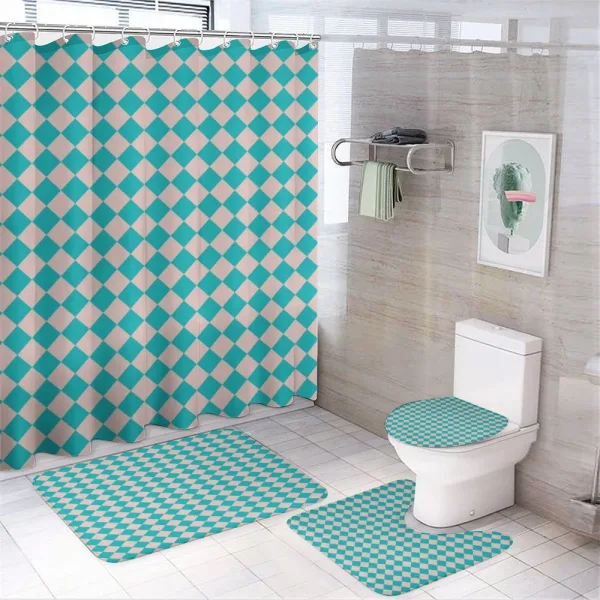 Retro Classical Tile on a shower curtain