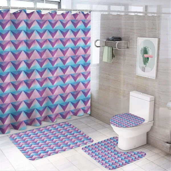 Retro Grunge Triangle on a shower curtain