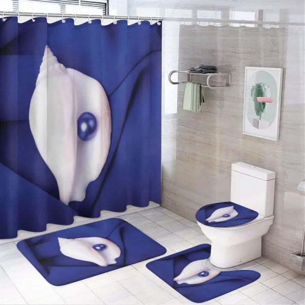 Shell with Pearl Ocean on a shower curtain