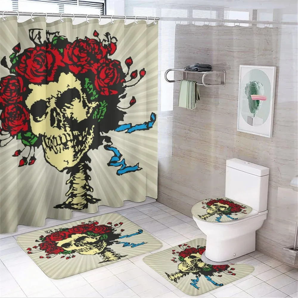 Skull in Red Flowers Crown — Your design