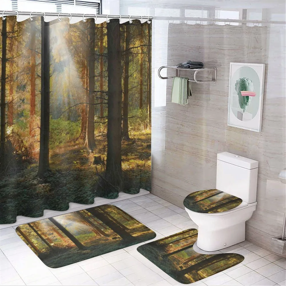 Sunset Dark Pine Trees — Your design