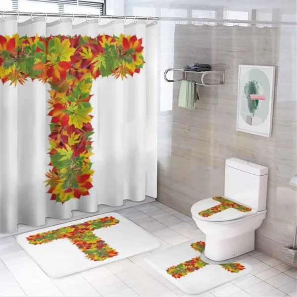 T Autumn Theme on a shower curtain