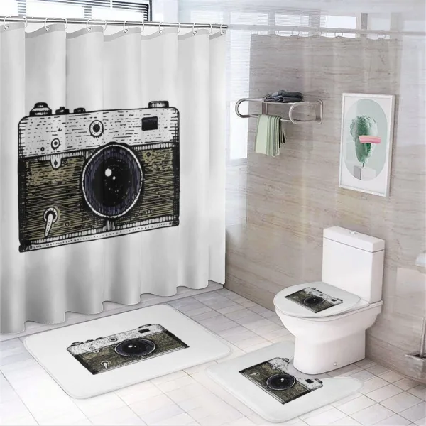 Traditional Sketch Artwork on a shower curtain