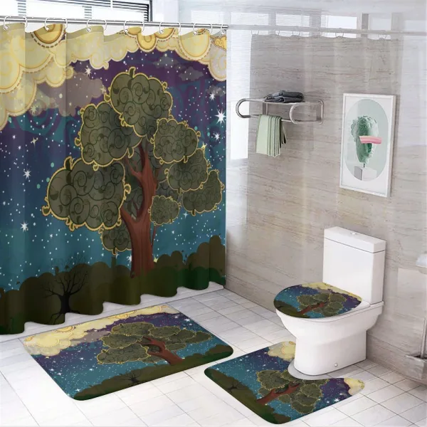 Vİbrant Starry Night on a shower curtain