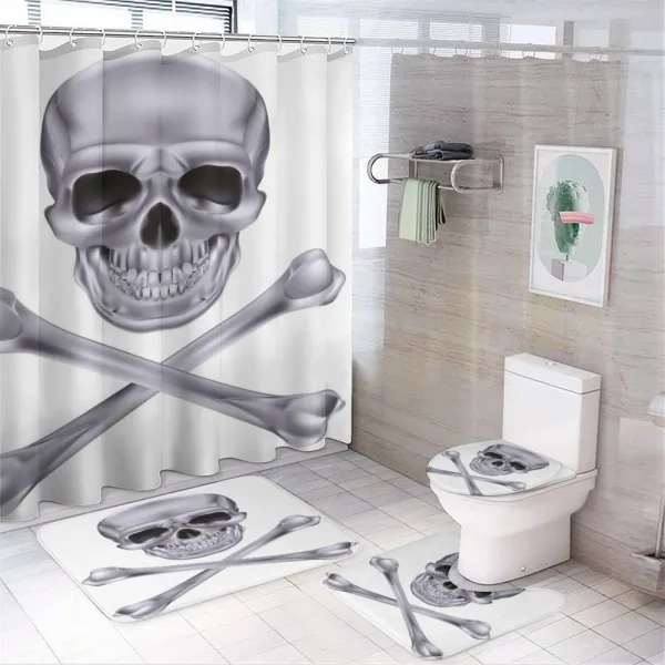 Vivid Skull Crossbones on a shower curtain