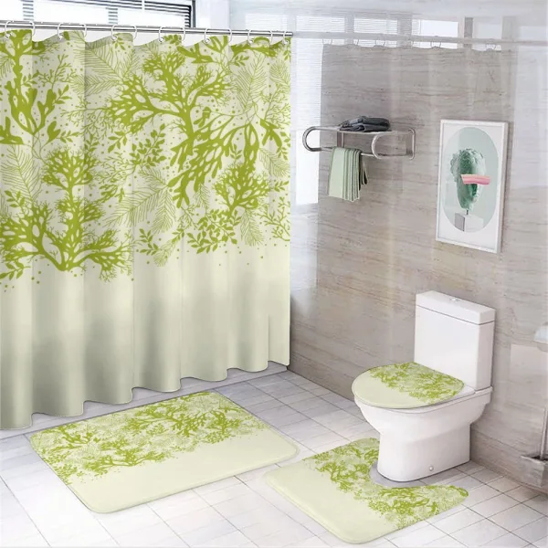 Abstract Seaweed Nature on a shower curtain