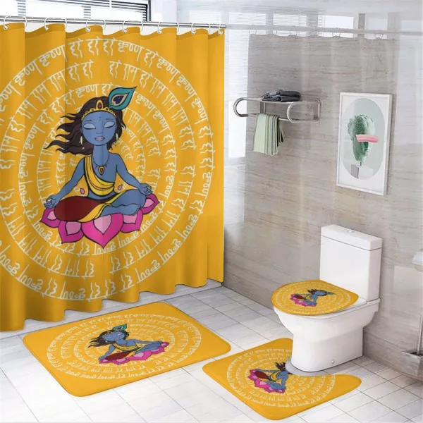 Ancient Calligraphy Circle on a shower curtain