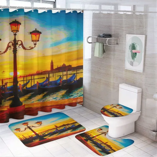 Antique Lantern Gondolas on a shower curtain