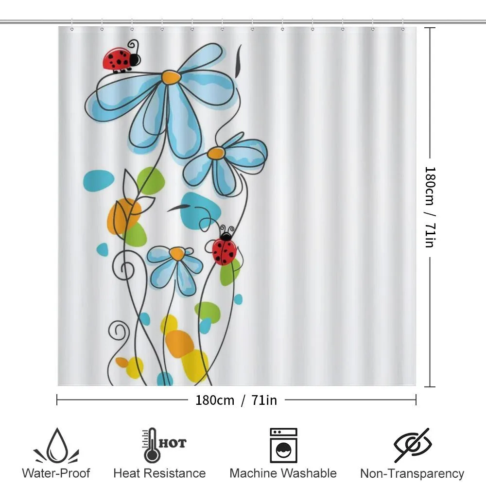 Cartoon Ladybugs Flowers — Detail 2