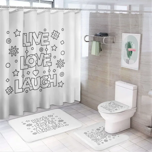 Doodle Words on a shower curtain