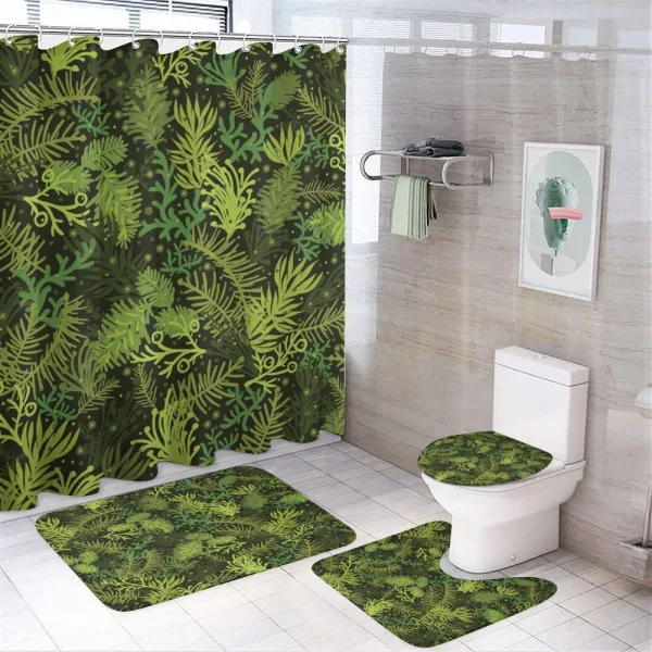 Evergreen Christmas Tree on a shower curtain