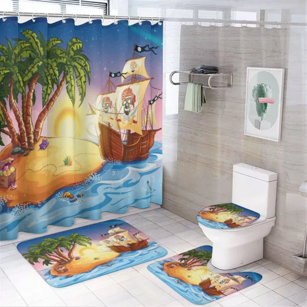 Exotic Sea Island on a shower curtain