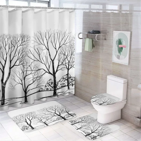 Fall Tree Without Leaves on a shower curtain