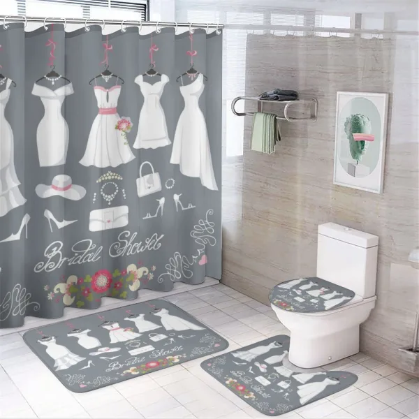 Fashion Wedding Dress on a shower curtain
