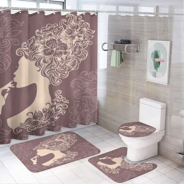 Flower Hairstyle on a shower curtain