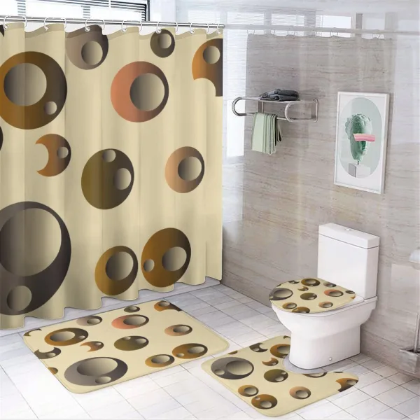 Funky Bubbles Round on a shower curtain