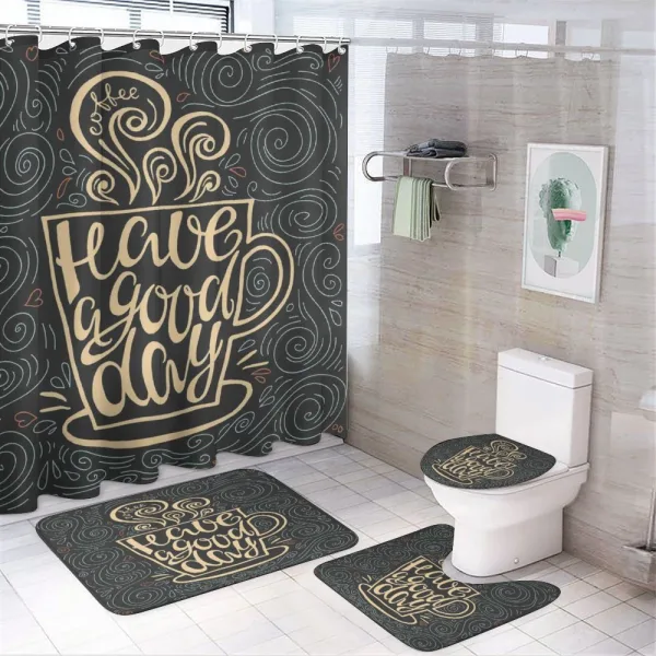 Have a Day Coffee Cup on a shower curtain