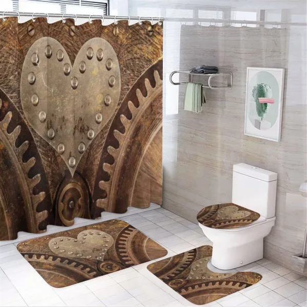 Heart Form and Rivets on a shower curtain
