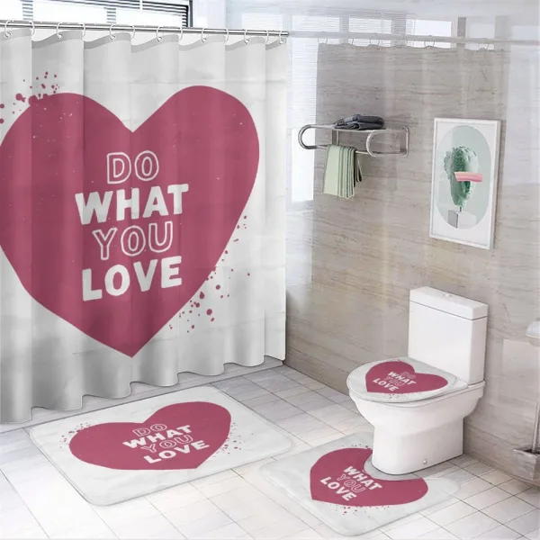 Heart with Old Paper Effect on a shower curtain