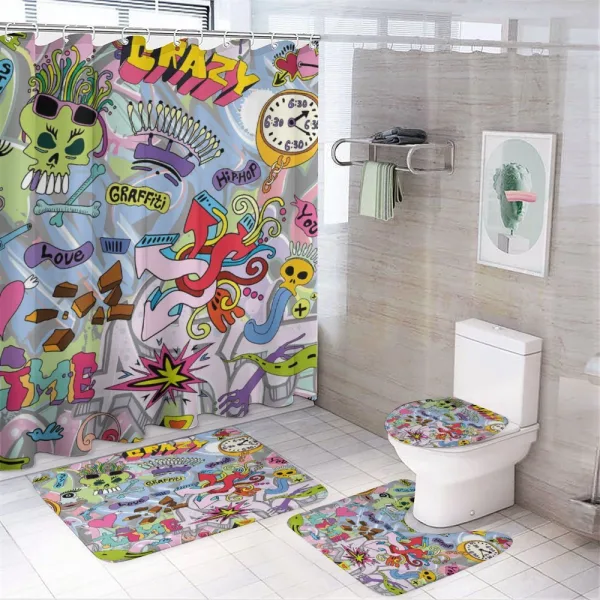 Hip-Hop Graffiti Love on a shower curtain