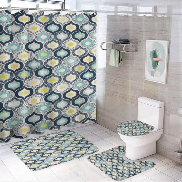 Morrocan Style Dots Art on a shower curtain