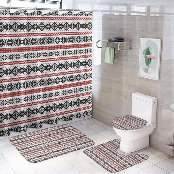 Ornate Seasonal Motifs on a shower curtain