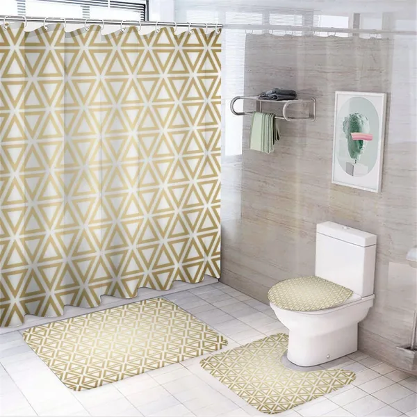 Repeating Triangular on a shower curtain