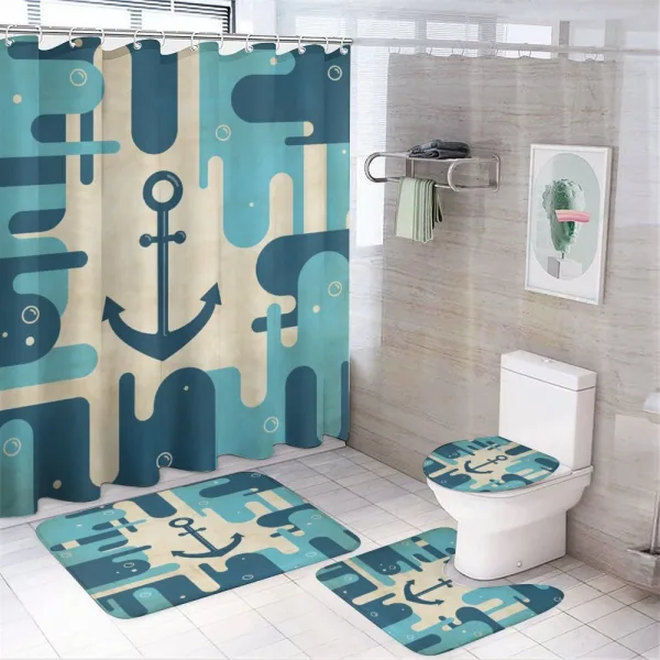 Sea Abstract Design on a shower curtain