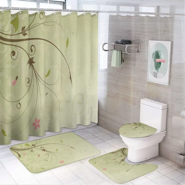 Swirls Lines Petal on a shower curtain