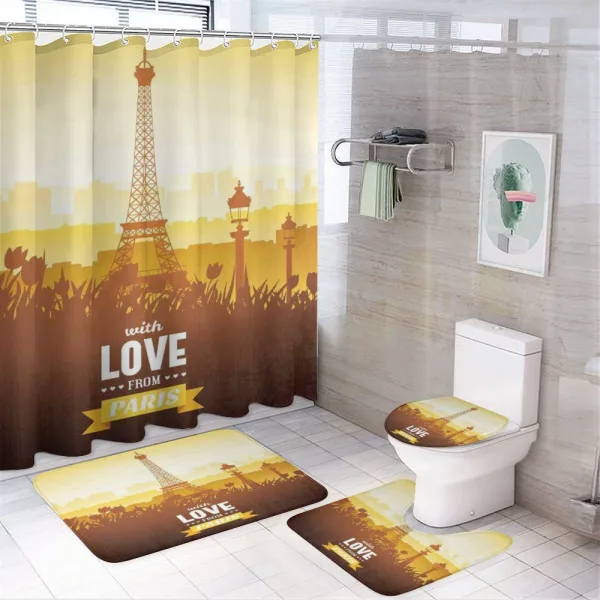 Tulips Romantic Scene on a shower curtain