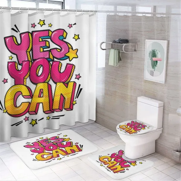 Yes You Can Word Bubble on a shower curtain