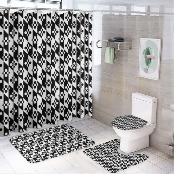 Yin Yang Style Circles on a shower curtain