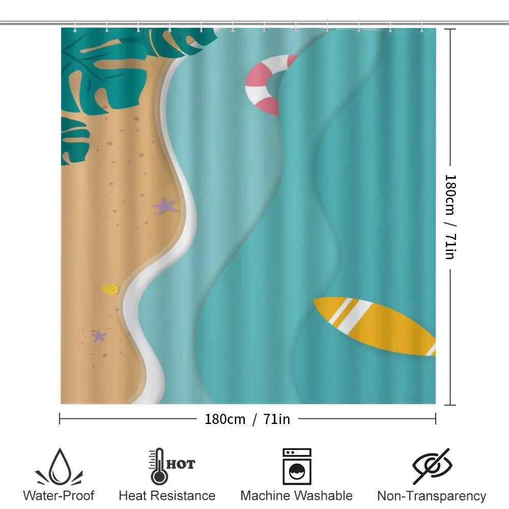Aerial Cartoon Sea and Beach — Detail 2