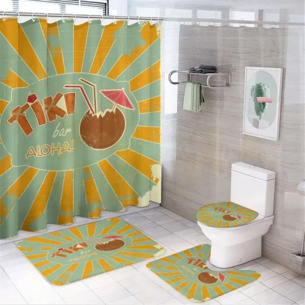 Aloha Fun Party on a shower curtain