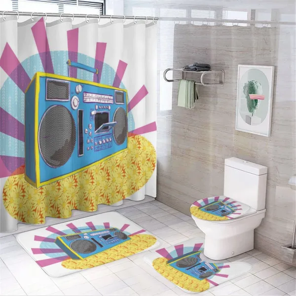 Boom Box Pop Art Dance on a shower curtain
