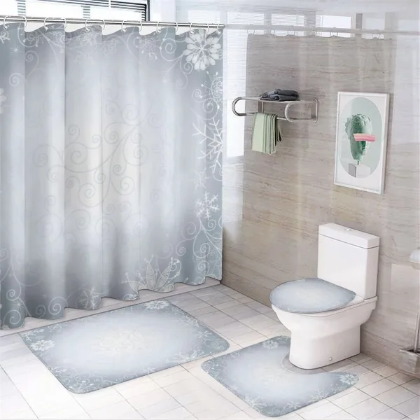 Christmas Frame Swirls on a shower curtain