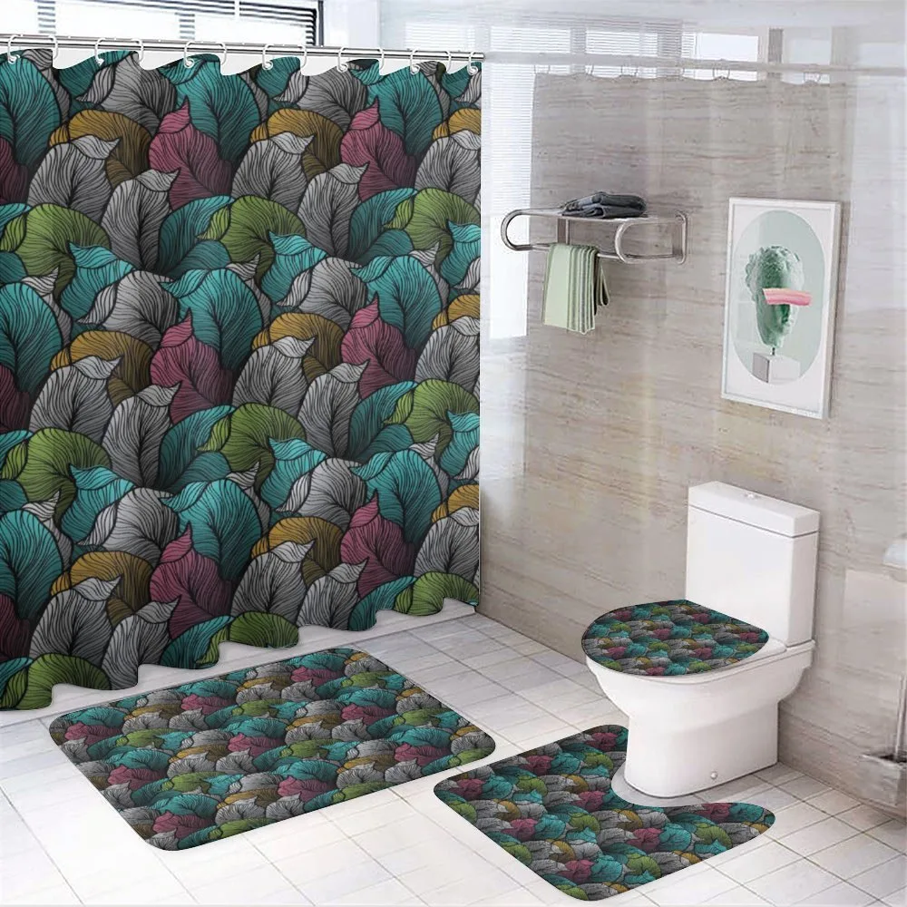 Colorful Hatched Leaves Pattern — Your design