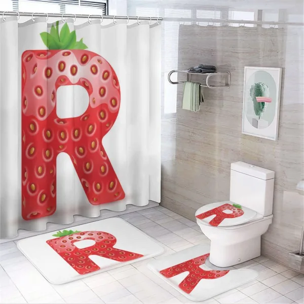 Food Elements Capital on a shower curtain