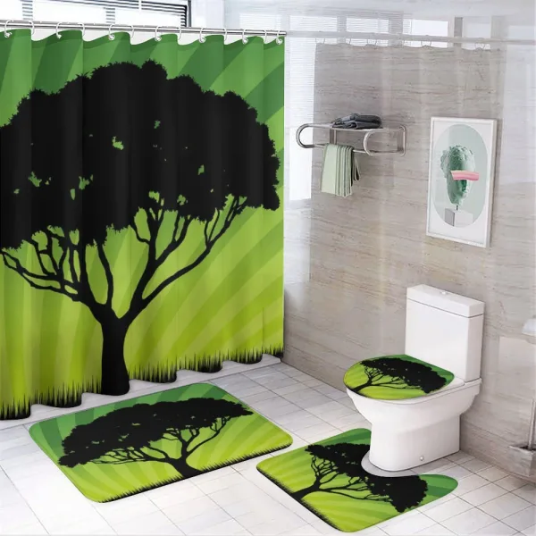 Funky Sunset Nature Art on a shower curtain