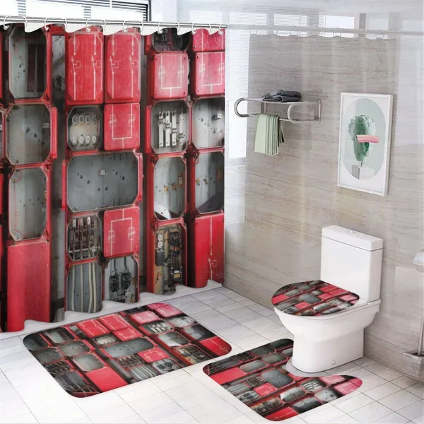 Fuse Cabinet on a shower curtain