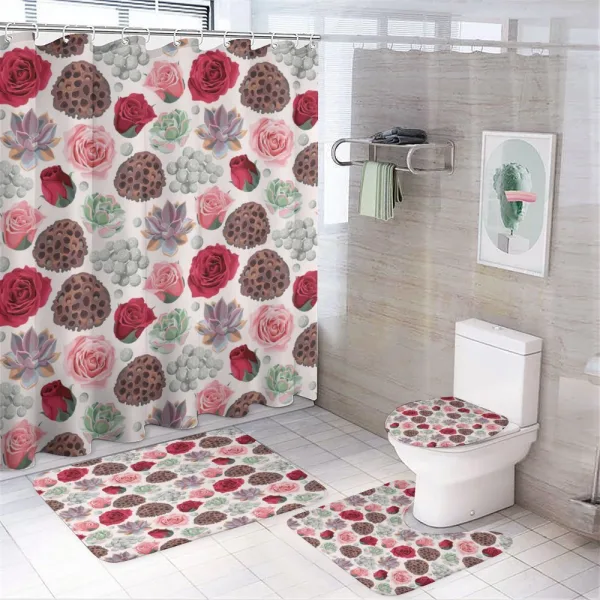 Lotus Pot Roses Agave on a shower curtain