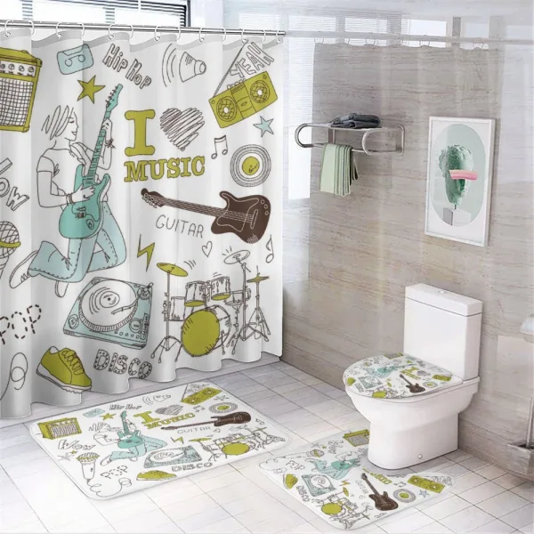 Love Music Sketch on a shower curtain