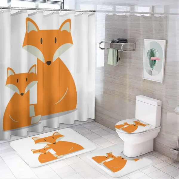 Nursery Mother and Baby Animal on a shower curtain