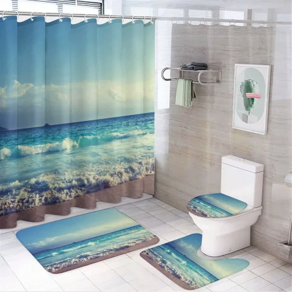 Ocean Seychelles on a shower curtain