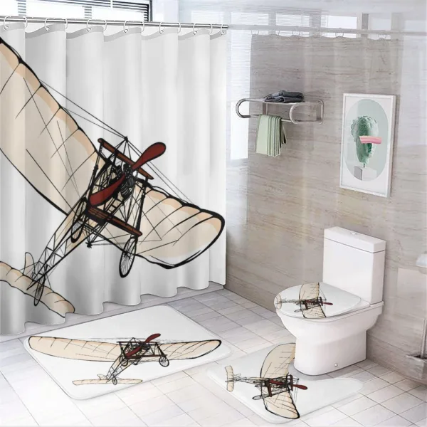 Old Engine on a shower curtain