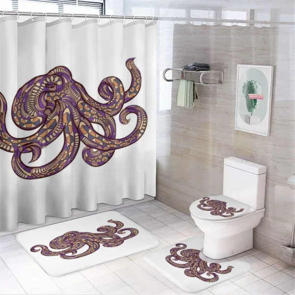 Patterns on a shower curtain