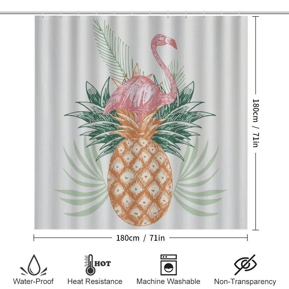Pineapple Flamingo Leaves — Detail 2