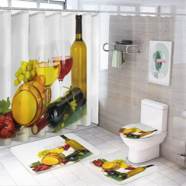 Red White Wine Mini Themed on a shower curtain